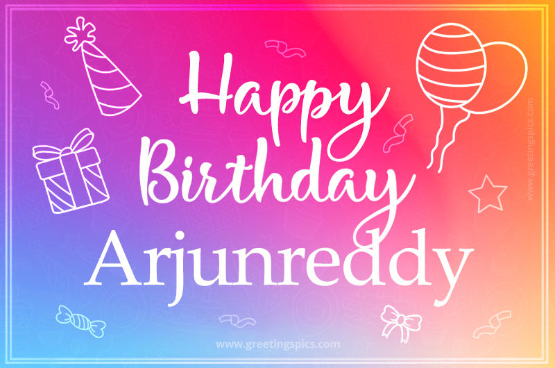 Colorful Happy Birthday Card For Arjunreddy