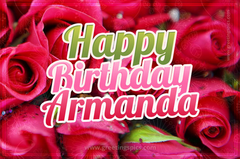 Happy Birthday Armanda beautiful Image with red roses