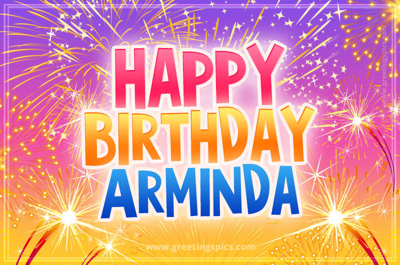 Happy Birthday Arminda Picture with fireworks