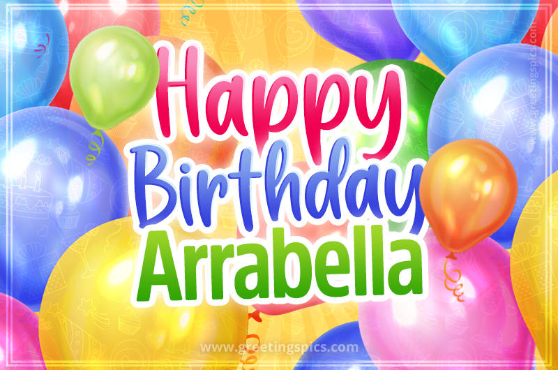 Happy Birthday Arrabella Image with colorful balloons