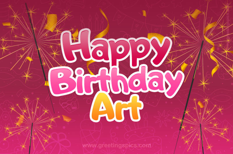 Happy Birthday Art Image with sparklers