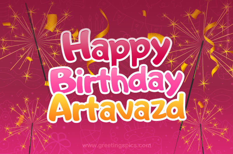 Happy Birthday Artavazd Image with sparklers