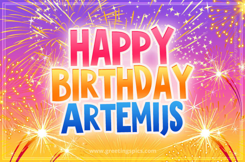 Happy Birthday Artemijs Picture with fireworks