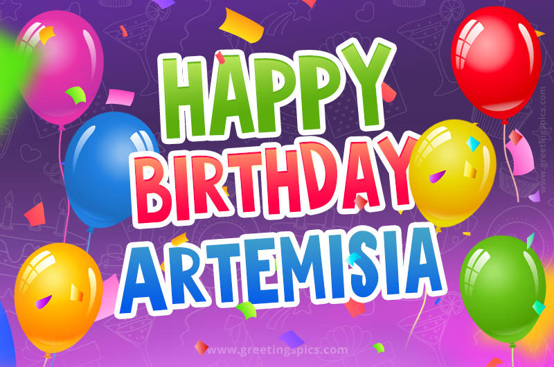 Happy Birthday Artemisia Festive Greeting Card