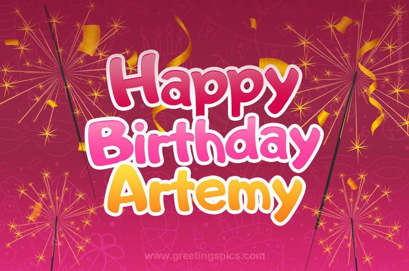 Happy Birthday Artemy Image with sparklers