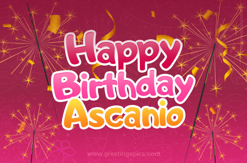 Happy Birthday Ascanio Image with sparklers