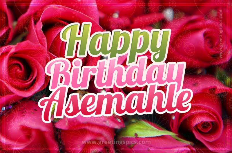 Happy Birthday Asemahle beautiful Image with red roses