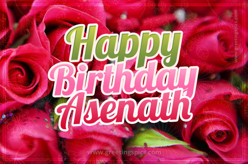 Happy Birthday Asenath beautiful Image with red roses