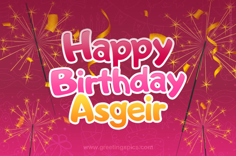 Happy Birthday Asgeir Image with sparklers