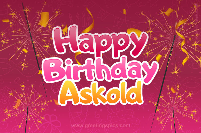 Happy Birthday Askold Image with sparklers