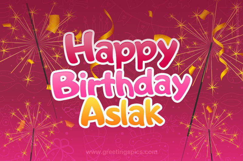 Happy Birthday Aslak Image with sparklers