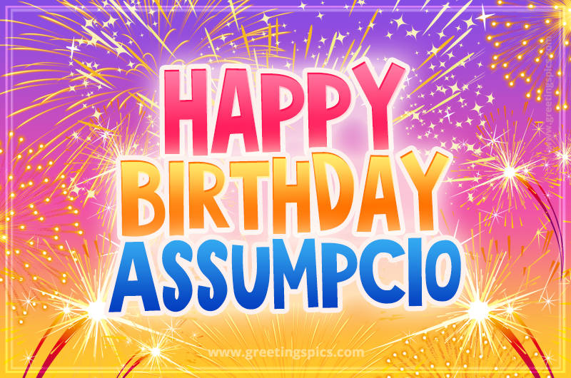 Happy Birthday Assumpcio Picture with fireworks