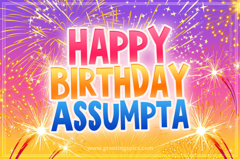 Happy Birthday Assumpta Picture with fireworks