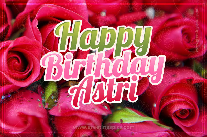 Happy Birthday Astri beautiful Image with red roses