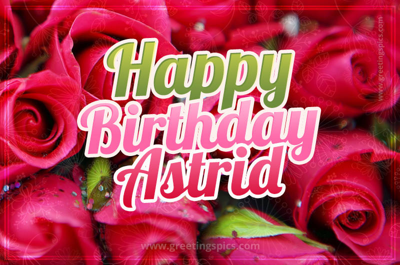 Happy Birthday Astrid beautiful Image with red roses