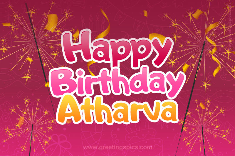 Happy Birthday Atharva Image with sparklers