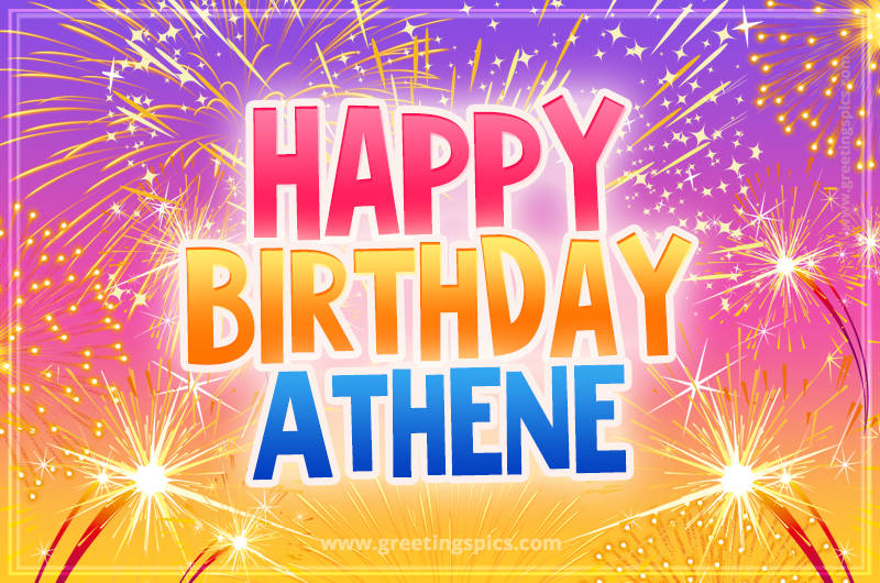 Happy Birthday Athene Picture with fireworks