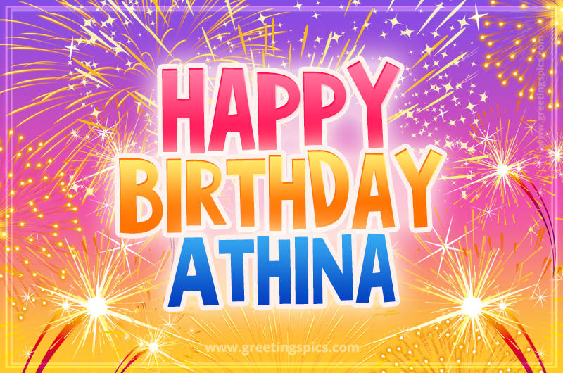 Happy Birthday Athina Picture with fireworks