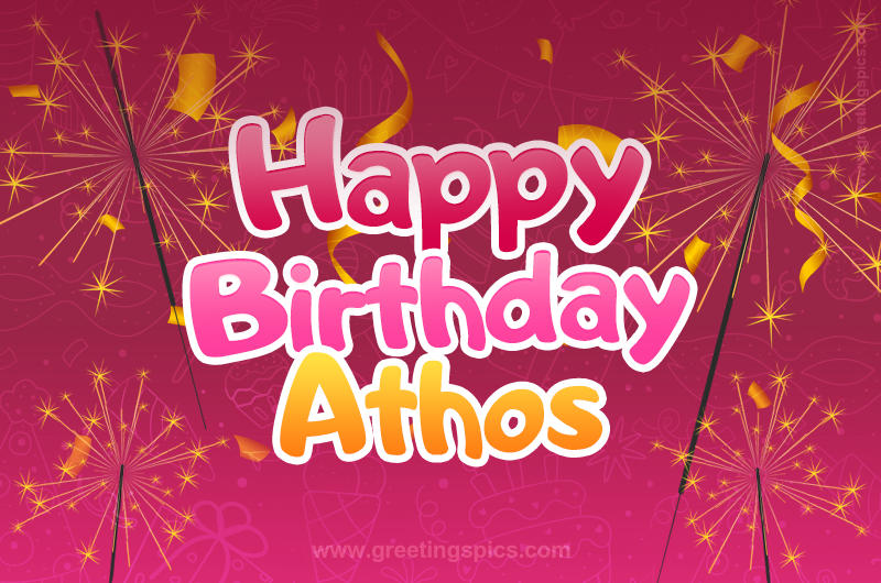 Happy Birthday Athos Image with sparklers