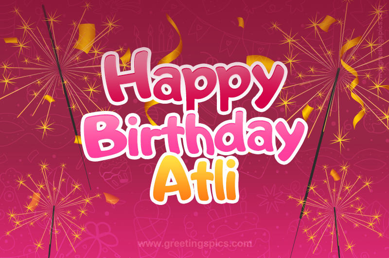 Happy Birthday Atli Image with sparklers