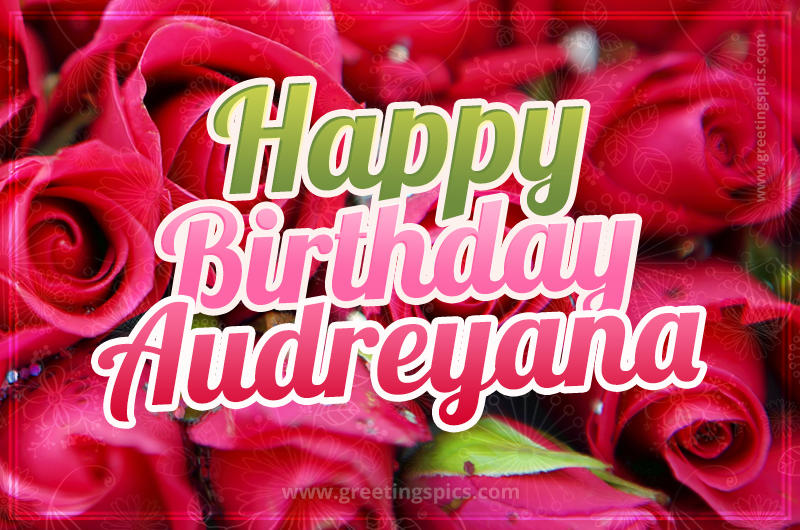 Happy Birthday Audreyana beautiful Image with red roses