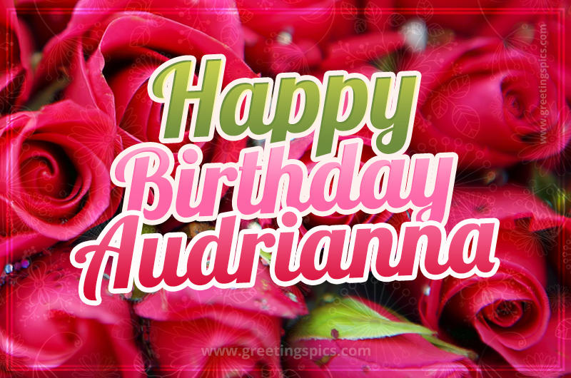 Happy Birthday Audrianna beautiful Image with red roses