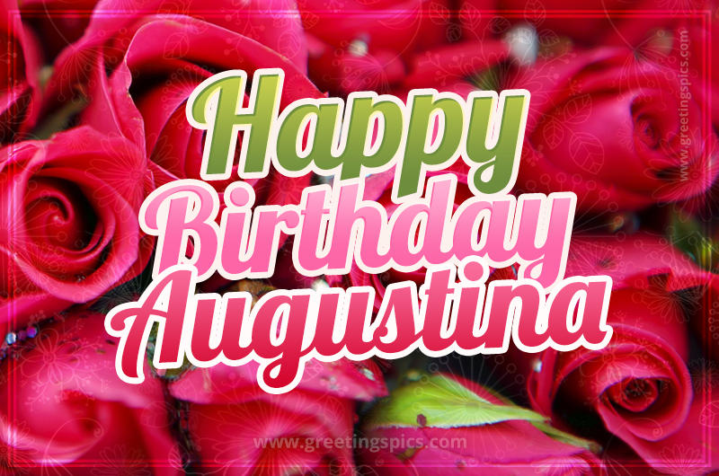 Happy Birthday Augustina beautiful Image with red roses