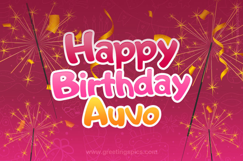 Happy Birthday Auvo Image with sparklers