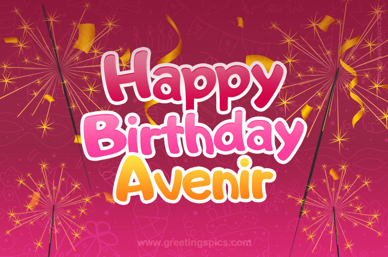 Happy Birthday Avenir Image with sparklers