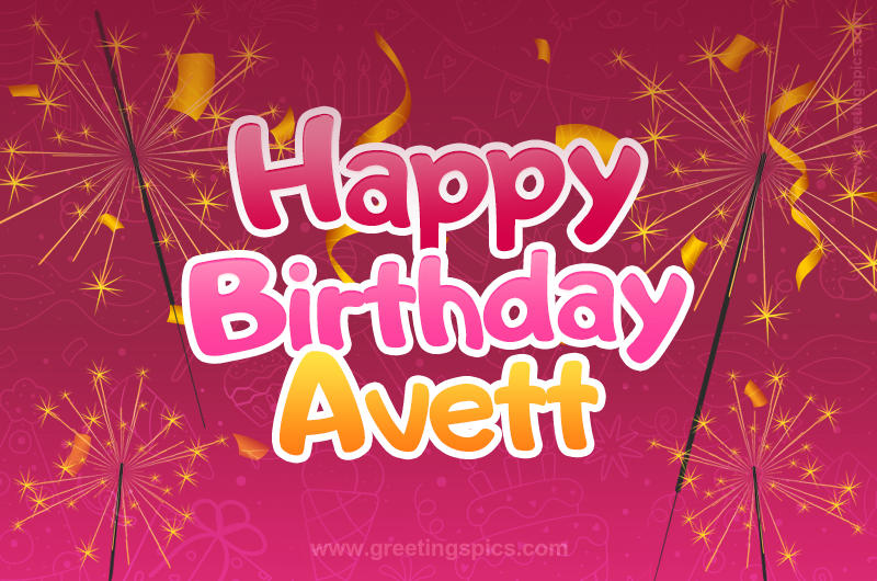 Happy Birthday Avett Image with sparklers