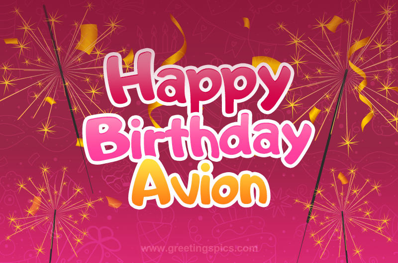 Happy Birthday Avion Image with sparklers