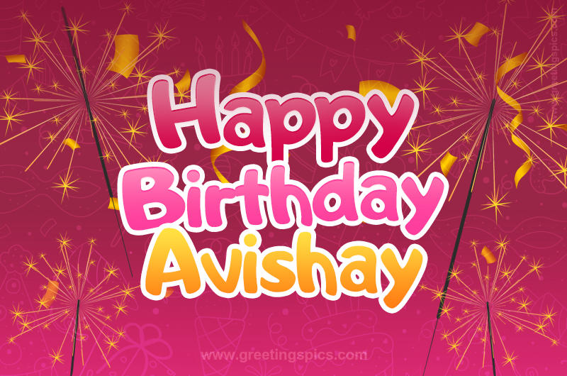 Happy Birthday Avishay Image with sparklers