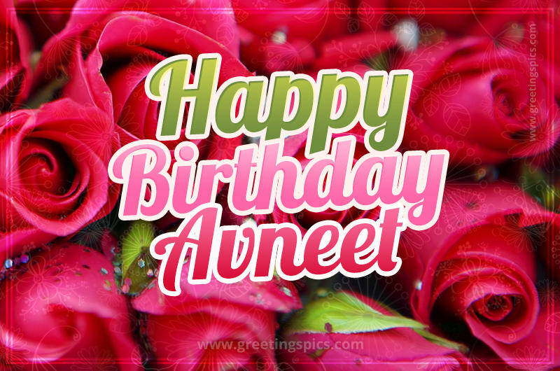 Happy Birthday Avneet beautiful Image with red roses