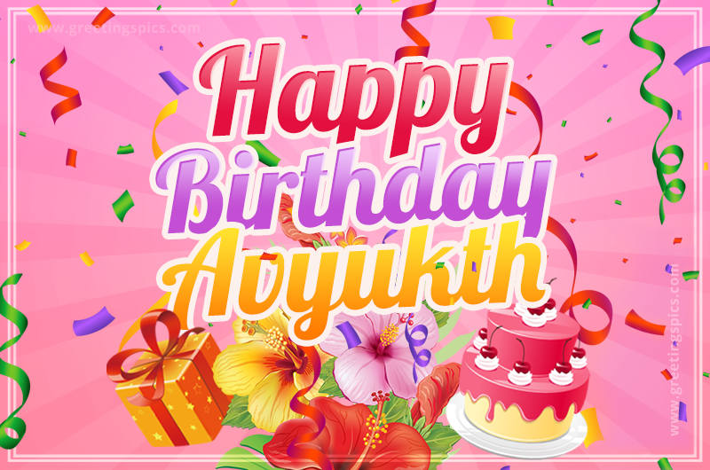 Beautiful Birthday Card for Avyukth with pink background