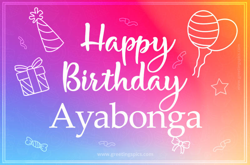 Colorful Happy Birthday Card For Ayabonga