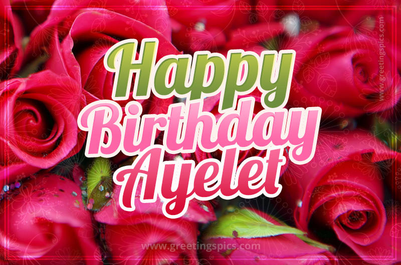 Happy Birthday Ayelet beautiful Image with red roses