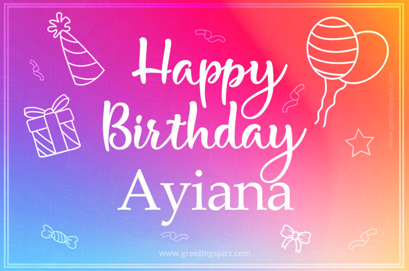 Colorful Happy Birthday Card For Ayiana