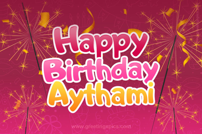 Happy Birthday Aythami Image with sparklers