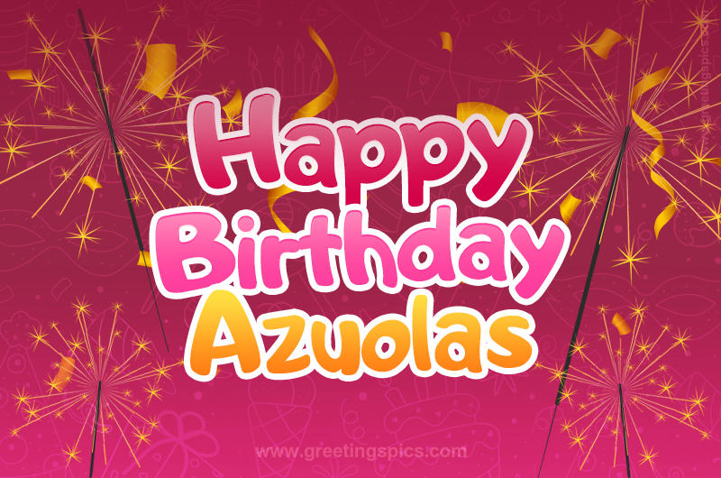 Happy Birthday Azuolas Image with sparklers