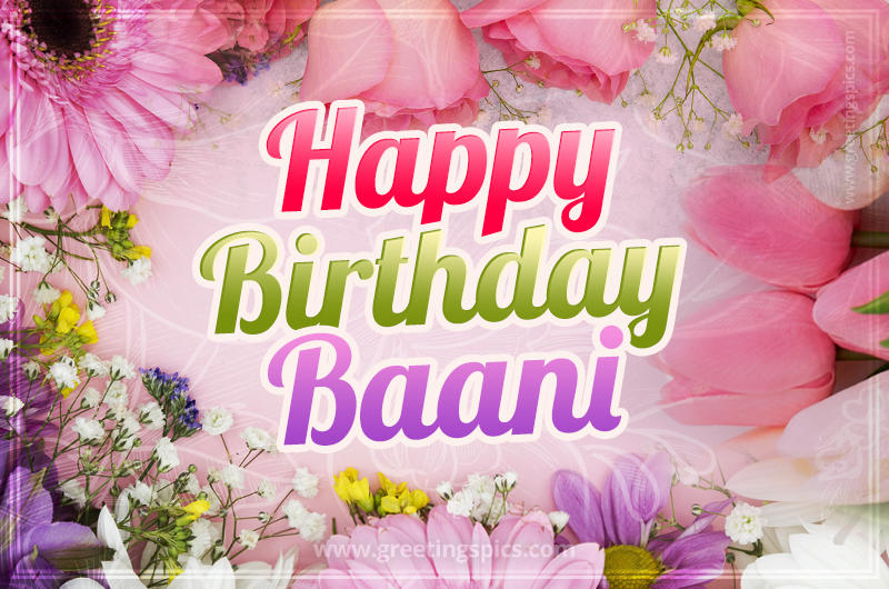 Happy Birthday Baani Picture with beautiful flowers