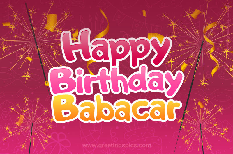 Happy Birthday Babacar Image with sparklers