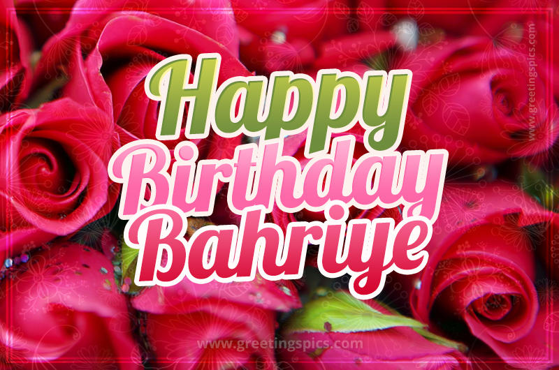 Happy Birthday Bahriye beautiful Image with red roses