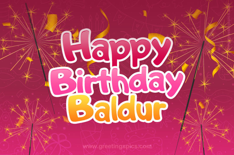 Happy Birthday Baldur Image with sparklers