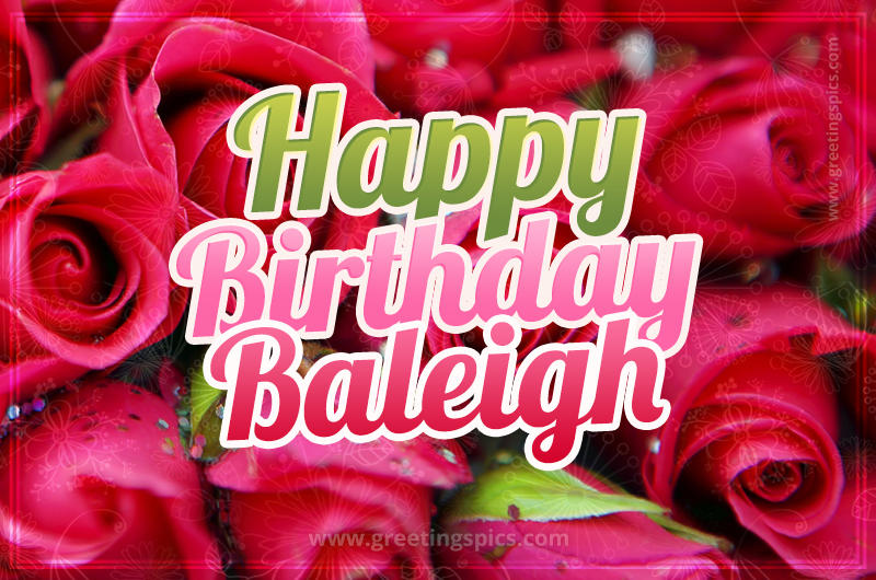 Happy Birthday Baleigh beautiful Image with red roses