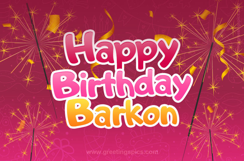 Happy Birthday Barkon Image with sparklers