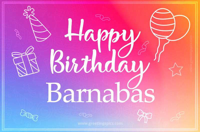 Colorful Happy Birthday Card For Barnabas