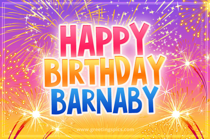 Happy Birthday Barnaby Picture with fireworks