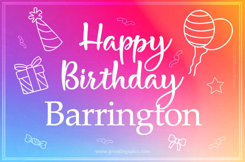 Colorful Happy Birthday Card For Barrington