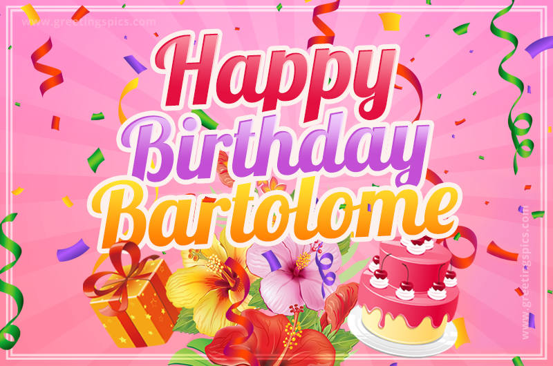 Beautiful Birthday Card for Bartolome with pink background