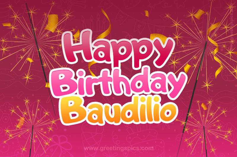 Happy Birthday Baudilio Image with sparklers